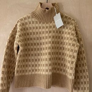 NWT Everlane Cloud Knit Checkered Turtleneck Sweater - Women’s S